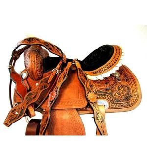 Vente chaude nouvelle conception Western Barrel Saddle Tackset Horse Racing Equipment de l'exportateur et du fabricant indiens - Product Image 1