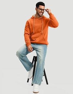 Sudaderas Casuales de Invierno para Hombre, Color Sólido, 100% Algodón, Felpa, Corte Regular, con Bolsillo, Ecológicas, de Secado Rápido y Transpirables, de Alta Calidad - Product Image 6