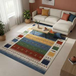 Alfombra Erdenet Mongol 100% Lana Ecológica Hecha a Máquina - Colección Étnica N.° 4 - Product Image 2