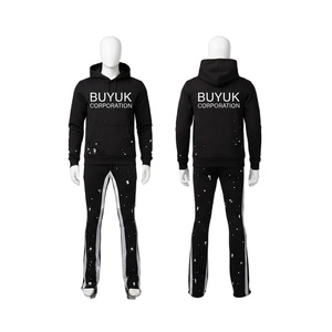 Ensemble de survêtement à capuche pour homme grande taille, 100% coton, léger, veste et pantalon à cordon de serrage, streetwear décontracté - Product Image 6