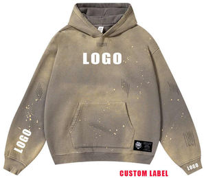 Nouveau sweat-shirt uni d'hiver, lavage vintage, unisexe, sweat-shirt uni, sweat-shirt à nouer, pour homme - Product Image 2