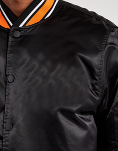 La mejor chaqueta de béisbol de satén para hombre, personalizada, de alta calidad, Color sólido, estilo universitario, cuello levantado, moda de invierno, patrón de letras - Product Image 5