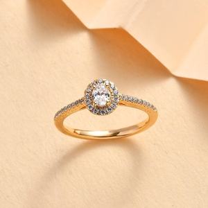 Premium Sterling Silver <b>Ring</b> For Women Jewelry Tiny Oval Cz <b>Ring</b> With 18k <b>Gold</b> Plating <b>Dainty</b> Everyday Wear Jewelry - Product Image 4