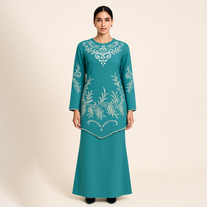 Nouveau 2025 dernière broderie Baju Kurung Collection pour les mariages respirant grande taille Kurung robe vêtements traditionnels - Product Image 5