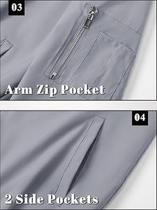 Custom Men's Lightweight Waterproof Stand Collar Bomber Jacket with Sheep <b>Fur</b> <b>Trim</b> Plus Size OEM Option for Spring/Fall/Winter - Product Image 3