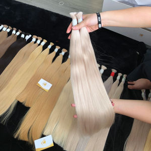 Vente chaude Minh Khang Premium Vietnam Extensions de cheveux vierges naturels de haute qualité doux lisse sain blond droit 100 grammes - Product Image 1