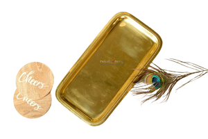 Bandeja de servicio redonda de Metal chapado en oro personalizable con mango de borde en relieve para el hogar, restaurante, Hotel, herramientas de ensalada - Product Image 6