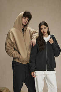 Logo personnalisé 100% coton polaire hommes haute qualité fermeture éclair sweats à capuche hommes sweat à capuche lavé pour hommes ensembles de sweat à capuche - Product Image 4