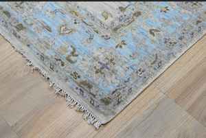 พรมแบบผูกเชือกสไตล์ตุรกี8x10ทำด้วยมือลายแอบสแตรกพรมปูพื้นปักลาย - Product Image 2