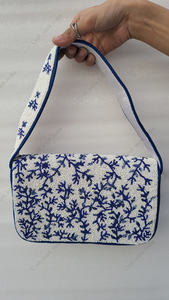 coral beaded shoulder bag Indian fully handcrafted <b>for</b> women handmade luxury evening party fashion handbag artwork design - Product Image 2