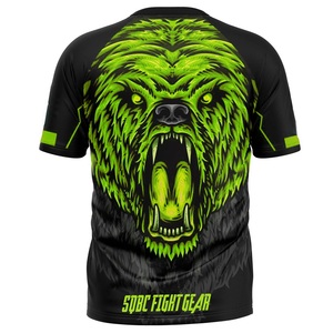 High Quality Custom Printed Heat-Transfer Compression Shirt MMA Rash Guard Martial Arts Wear Short Spandex/Polyester Quick Dry - Product Image 2