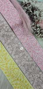 Bordes de encaje floral bordados hechos a mano para diseñadores y boutiques. Oferta para vestidos de novia uso étnico blusas saris - Product Image 6