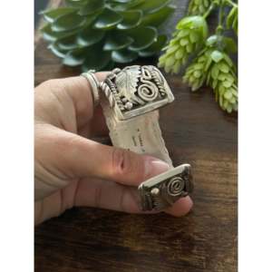 Navajo Handmade Multi-Stone & Sterling <b>Silver</b> Fashion <b>Cuff</b> <b>Bracelet</b> - Product Image 5