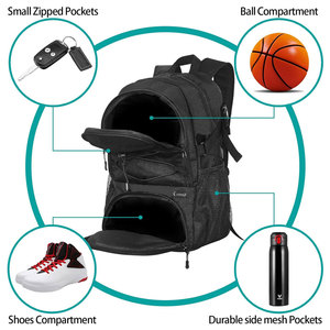 Logotipo personalizado impreso Venta en línea Baloncesto Mochila Calidad fina Estilo único Unisex Deportes Baloncesto Mochila - Product Image 4