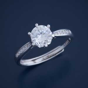 Bague pour femme en argent 92,5, bijoux fins, plaqué rhodium, zircon rond taille brillant, sertissage pavé, idée cadeau de fiançailles 176648 - Product Image 4