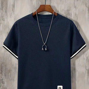 เสื้อยืดตัวสั้นสำหรับผู้ชายผ้าคอตตอนแบบกำหนดเองได้เสื้อแบบ100% สไตล์ใหม่ - Product Image 1