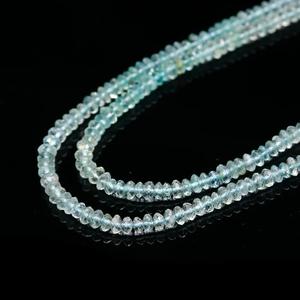 LUSTRE Aigue-marine bleue perles rondelle à facettes 100% pierre naturelle bijoux personnalisés évaluation tierce partie pour cadeaux d'anniversaire - Product Image 2