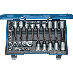 Jeu de clés à douilles GEDORE 34 pièces 1/4 + 1/2 po TX 20 T8-T60/E4-E24 19 tailles incluses - Product Image 1