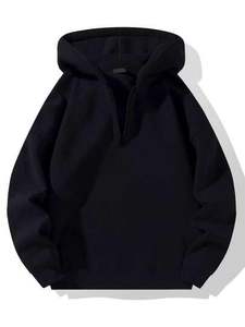 เสื้อฮู้ดดี้แบบยูนิเซ็กซ์ ย้อมสีผ้าฝ้าย คอซิปครึ่งตัว พร้อมโลโก้ปัก ผ้าฟลีซทนทาน สำหรับใส่ในชีวิตประจำวันช่วงฤดูใบไม้ร่วง คุณภาพสูง - Product Image 3