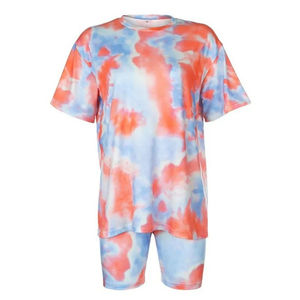 Conjunto de Yoga personalizado, Conjunto de camiseta transpirable de gran tamaño, banda de cintura elástica, sólido, informal, de talla grande, de motorista, de dos piezas para mujeres y niñas - Product Image 4