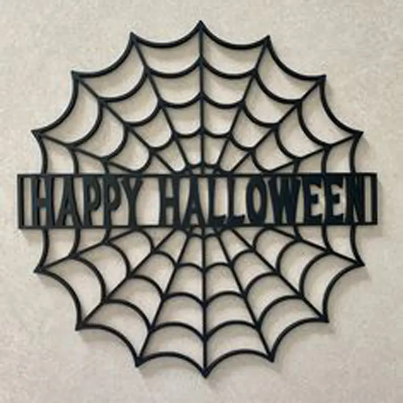 Sắt hạnh phúc Halloween Spider Web tường trang trí ánh sáng trọng lượng màu đen hấp dẫn thiết kế phòng khách phụ kiện Dream Catcher