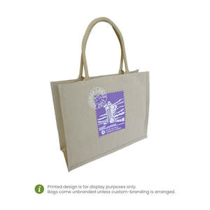 Ecobags Reusable Medium-sized Shopping Bag Juco Refined Fabric Blend Eco-Friendly <b>Screen</b> Printing Daily Gift Use <b>Folding</b> Rope - Product Image 2