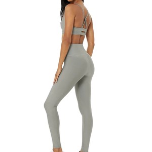Women's High Waist Full Length <b>Leggings</b> Solid Color Stretch Breathable <b>Compression</b> Sporty Seamless Knitted Spandex Nylon - Product Image 2