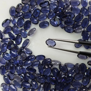 อิโอไลต์ธรรมชาติ 6x4 มม. ทรงรี คุณภาพดีที่สุด พลอยหลวม มีเอฟเฟกต์เปลี่ยนสี สำหรับทำเครื่องประดับ - Product Image 5