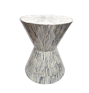 High Quality Luxury White Ariel Capiz Side Table Modern Design with Mother Pearl Inlay Living Room Coffee Table <b>Set</b> - Product Image 5