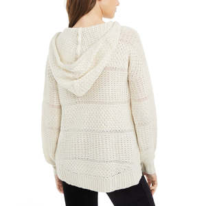 Felpa con Cappuccio in Maglia Mista American Rag per Ragazzi, Bianca, Taglia Media - Top Corto Traspirante con Motivo 3D e Colletto con Cappuccio da Donna - Product Image 2