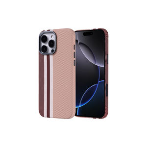 ASMA Nekst pour iPhone 16 Pro compatible MagSafe, coque en fibre de carbone, texture dorée, coque arrière rigide en PC pour 7 Plus 14 Plus 13 Pro - Product Image 1