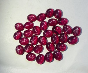 Precio al por mayor Rubí de 6 estrellas Alta calidad 3A Estrella roja Rubí Oval Rojo Transparente Estrella Rubí Joyería suelta Fabricación de piedras preciosas, - Product Image 2