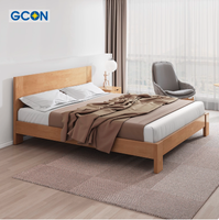 Mobilier de chambre à coucher design moderne Lit king/queen size avec tête de lit en MDF Cadre de lit en bois massif