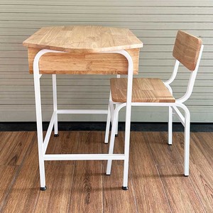 Conjunto de Silla y Escritorio Escolar Individual de Diseño Moderno y Cómodo, Madera de Caucho, Patas de Hierro, Estructura de Acero, Uso General, Muebles Escolares-BGHS001 - Product Image 5