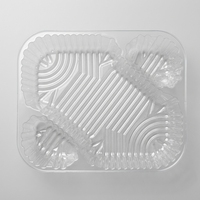 Barquette en plastique BOPS transparente pour nachos avec compartiment pour sauce, pour collations, pain, biscuits et gâteaux