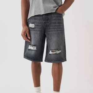 Pantalones Cortos Vaqueros Holgados de Mezclilla Lavada Estilo Urbano Personalizados 2026 para Hombre, Pantalones Cortos Vaqueros Clásicos de Moda de Verano para Hombre - Product Image 2