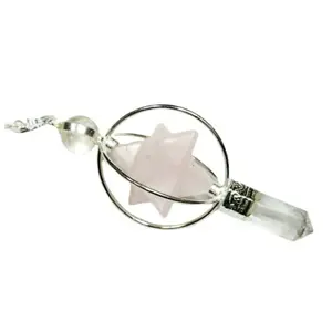 Standard qualità Merkaba pendolo stella con matita di cristallo con lavoro in metallo per la meditazione e trasmette la guarigione