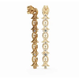 Pendientes de Diseño de Alta Calidad en Oro de 18 Quilates con Pétalos Encantados, Joyería de Diamantes de Corte Redondo Cultivados en Laboratorio, Exportación B2B de Lujo - Product Image 3