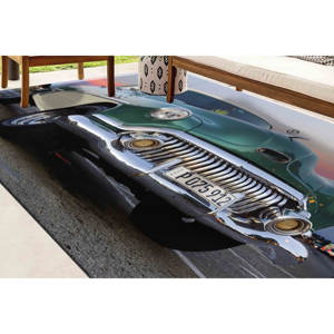 Alfombra con Estampado de Auto Clásico: Decoración Automotriz Retro, Alfombra de Chenilla - Product Image 5