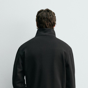 Sweat-shirt pour homme, col montant, service OEM, prix de gros, respirant / matière ajustable, manches longues avec poignets et ceinture côtelés - Product Image 4