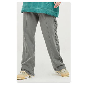 Pantalon de survêtement droit pour homme, style hip-hop, streetwear, avec logo personnalisé, décontracté, en tissu non tissé, taille mi-haute - Product Image 2