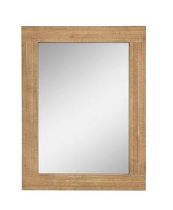 Natural Wood Hanging Wall <b>Mirror</b> Medium Brown Handmade Handcrafted <b>Wooden</b> <b>Mirror</b> by Azora Industries - Product Image 1