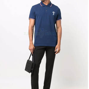 T-shirts de golf pour hommes de haute qualité, sur mesure, respirants, en tissu tricoté polyester/coton 180g, imprimé numérique, logo uni, OEM - Product Image 4