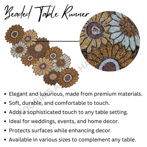 ผ้าปูโต๊ะและเสื่อปักลายดอกไม้แบบพรีเมี่ยมทำด้วยมือลูกปัดแก้วแบบทันสมัยสำหรับงานแต่งงานและอีเวนต์สุดหรู - Product Image 2