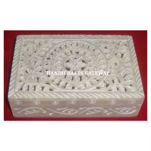Meilleur prix bon marché de boîtes à bijoux sculptées à la main en stéatite naturelle pour les boîtes à usage de mariage et la boîte à découper de forme rectangulaire - Product Image 1