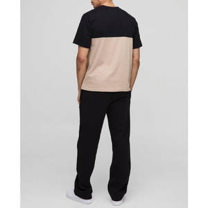 T-shirt léger pour homme, color block, 100% coton, respirant, décontracté, anti-rides, manches courtes - Product Image 5