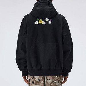 Sudadera con Capucha de Invierno con Cremallera Completa, Estilo Cómodo para el Día a Día, Bordado, 100% Algodón, Ecológica, Ligera, Cálida, Ropa Urbana - Product Image 4
