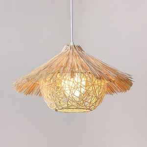 Premium Quality Natural Rattan <b>Bamboo</b> Pendant Lamp <b>Shades</b> Hand Weaving Ceiling Hanging Lampshade for Restaurant Kitchen Island - Product Image 4