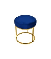Petit tabouret de maison au design antique Base en métal Tabouret pouf rond décontracté de couleur rose à bas prix