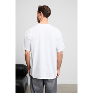 T-shirt surdimensionné à col rond en coton biologique pour homme GRIMELANGE GIANO avec détail imprimé - Product Image 6